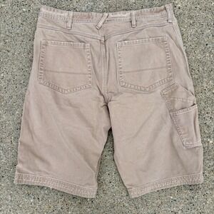 Y2K Urban Era Men's Tan Canvas‎ Carpenter Work Utility Shorts Size 36 Relaxed